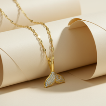 Gold Plated Whale Tail Necklace