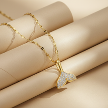 Gold Plated Whale Tail Pendant Necklace