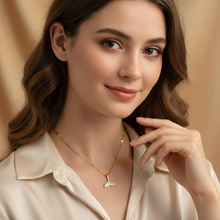 Gold Plated Whale Tail Pendant