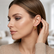 Gold Plated Wide Dome Hoop Earrings