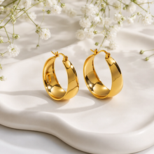 Gold & Silver Plated Wide Dome Hoop Earrings