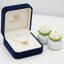 Gold bow necklace Norra London