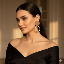 Gold and Clay Drop Earrings