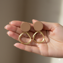 Gold and Clay Drop Earrings