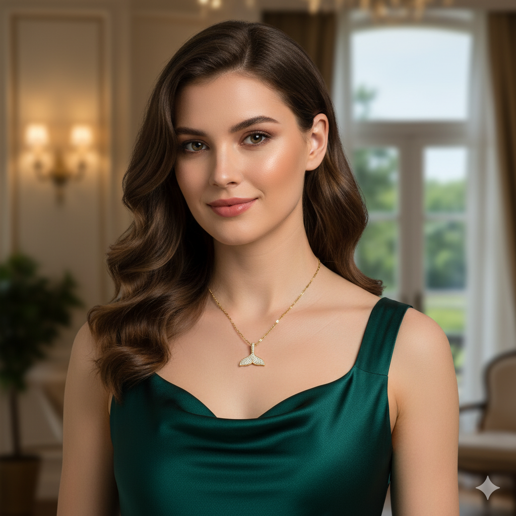 Golden Whale Tail Necklace