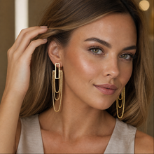 Layered Chain Drop Earrings