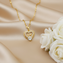 Love Heart Pendant Necklace – Gold Plated Jewelry