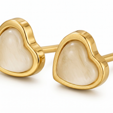 Mother of Pearl Heart Stud Gold Plated