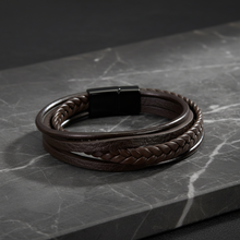 Multi-Layers Leather Bracelet Brown