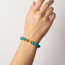 Natural Volcanic Stone Dumbbell Bracelet worn on a female