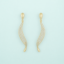 Pave Crystal Curved Drop Earrings