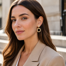 Pearl Circle Drop Earrings