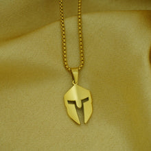 Gold Spartan Helmet Pendant Necklace