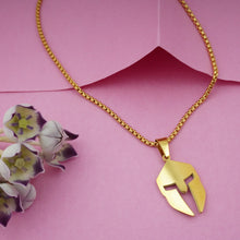 Gold Spartan Helmet Pendant Necklace