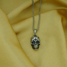 Silver Star Skull Pendant Necklace