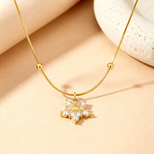 Snowflake Necklace Gold Plated