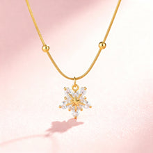 Snowflake Pendant Necklace Gold Plated