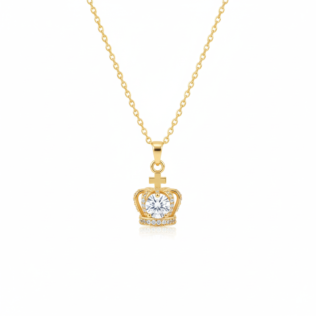 Majestic Crown Pendant Necklace