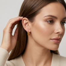 Thick Tube Hoop Gold Plated