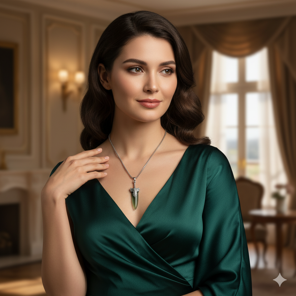 Verdant Elegance Jade & Diamond Pendant