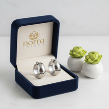 Polished Silver Dome Hoops