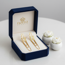 Geometric Drop Chain Earrings