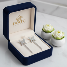 Shining Serenity Crystal Bow Drop Earrings