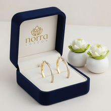 Radiant Pave-Diamond Hoop Earrings