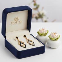 Black & Gold Dangle Earrings