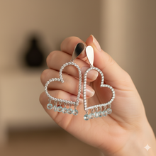 Heart-Shaped Drop Earrings